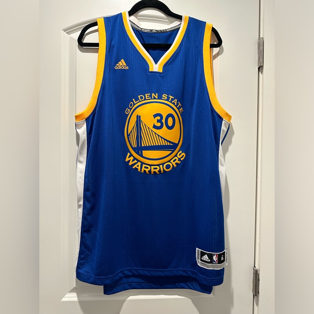 Adidas Blue And Yellow Warriors Game Jersey